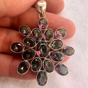 Mystic Quartz Sterling silver pendant